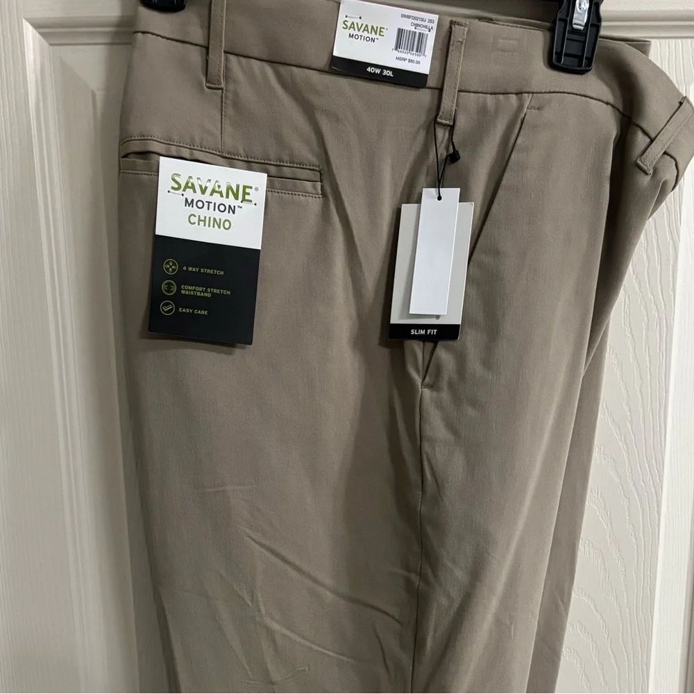 Savane Motion Mens Khaki‎ Stretch Work Pants​
